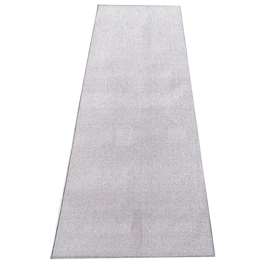 PLAYA RUG Solid Gray 31 in. W x 45 ft. L Runner Rug/Stair Runner 117 sq ...
