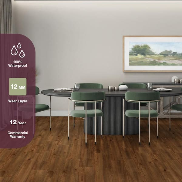 Aquinas Cove Oak 12 mm T x 8.03 in. W Waterproof Laminate Wood Flooring (15.9 sqft/case)