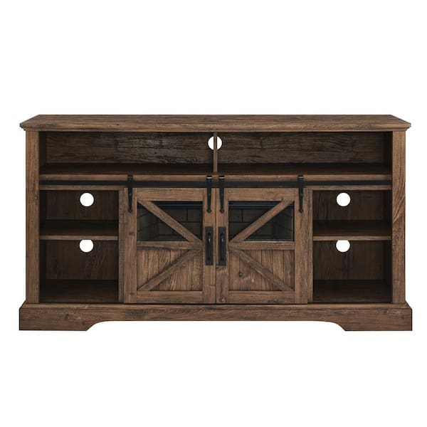 ToolCat 60 in. Freestanding Electric Fireplace TV Stand in Brown