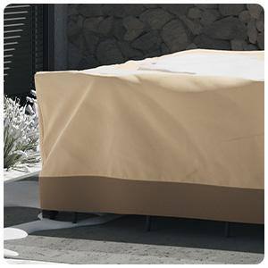 Beige Heavy-Duty Outdoor Furniture Cover with UV Protection