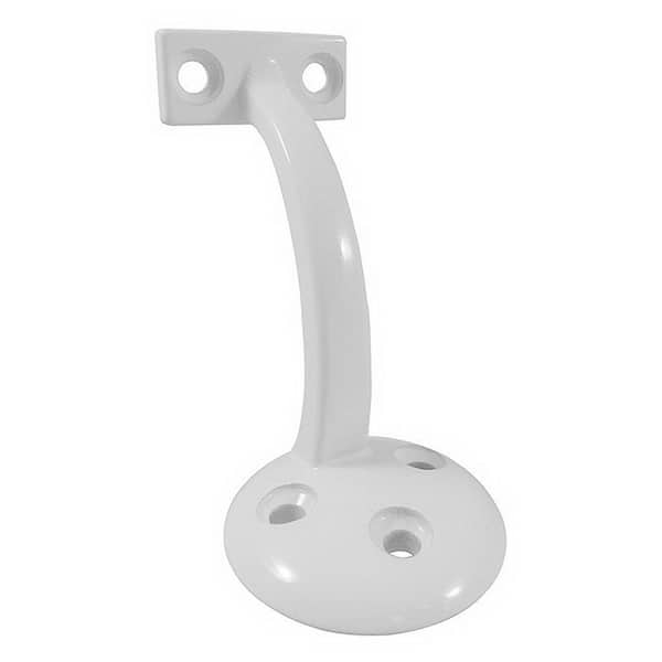 Onward 3-1/8 in. (80 mm) White General-Duty Zamak Handrail Bracket for Flat Bottom Handrail