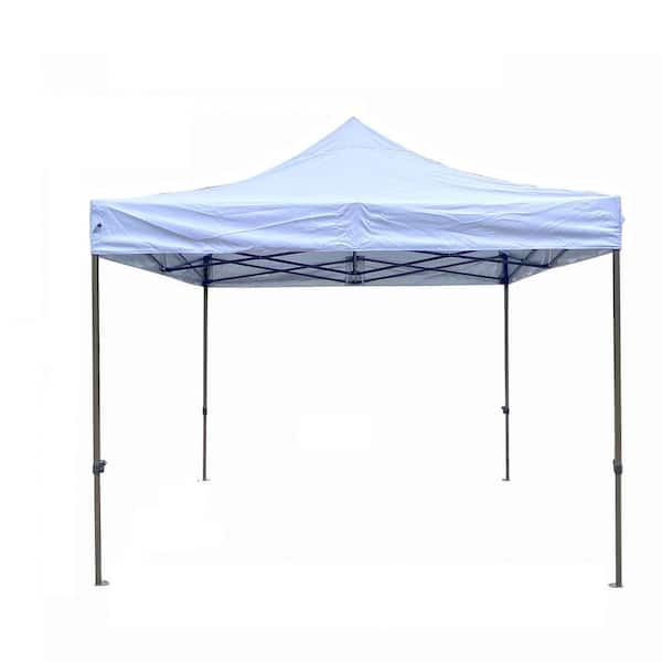 Unbranded 10 ft. x 10 ft. White Outdoor Folding Portable Canopy Tent