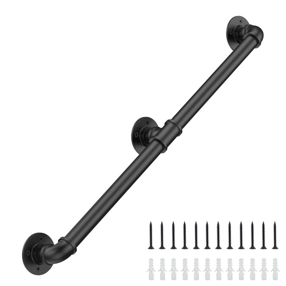 6 ft. Industrial Stair Railing Wall Mount Staircase Handrail for Outdoor Indoor Stairs Porch, Black price history on PriceWatchPro