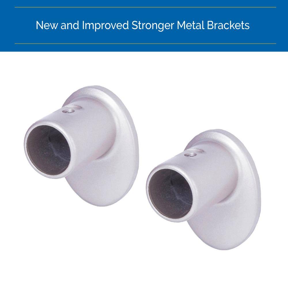 Sun Zero 48-86" Satin Silver Steel Blackout Curtain Rod