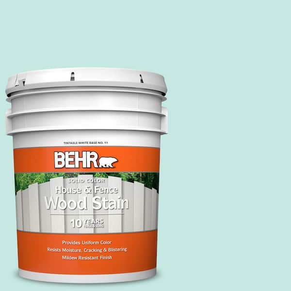 BEHR 5 gal. #P440-2 Clear Aqua Solid Color House and Fence Exterior Wood Stain