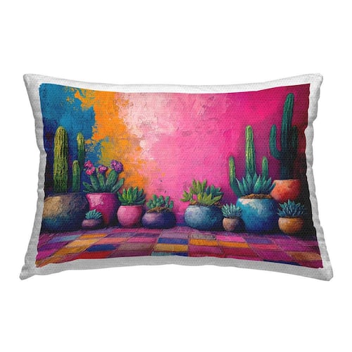 Modern Potted Cactus Outdoor Printed Throw Pillow by Imagine It Images