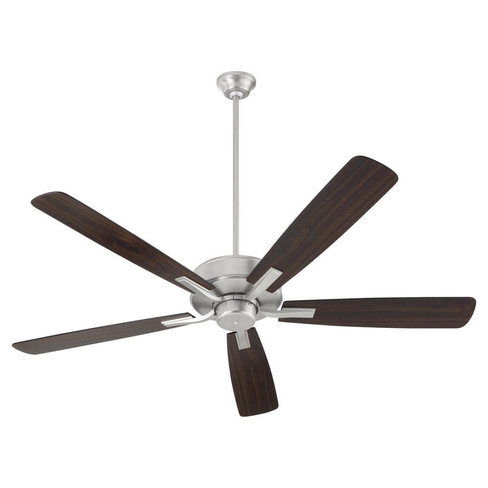 Ovation 60 in. Satin Nickel 5-Blade Fan with White Blades Ceiling Fan -  quorum, 4605-165