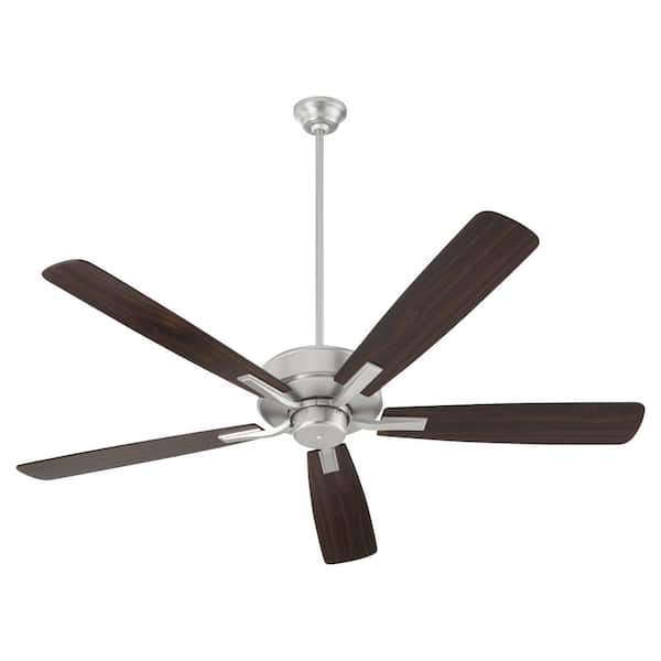 quorum Ovation 60 in. Satin Nickel 5-Blade Fan with White Blades Ceiling Fan