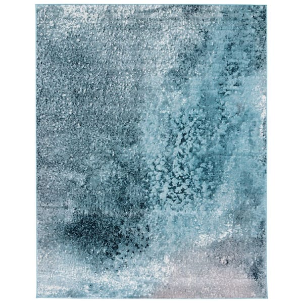 Skyler 11 ft. x 16 ft. Silver/Blue Distressed Overdyed Area Rug