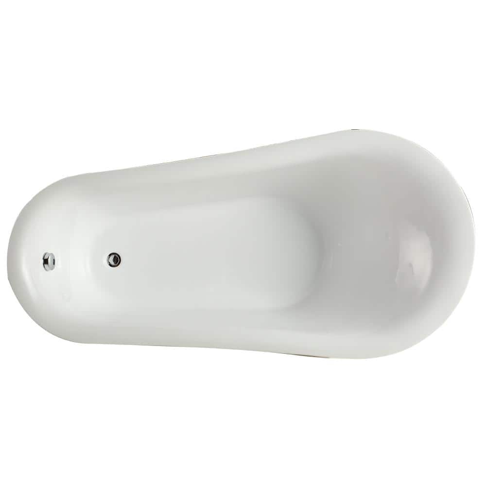 Everlie 71'' White Acrylic Freestanding Soaking Bathtub