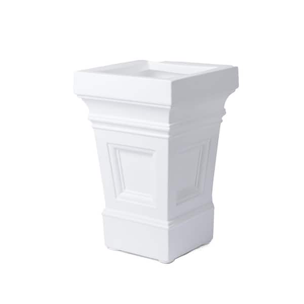 Winfield Large 24 in. H x 15.5 in. W x 15.5 in. D Classic White Plastic Square Indoor/Outdoor Planter