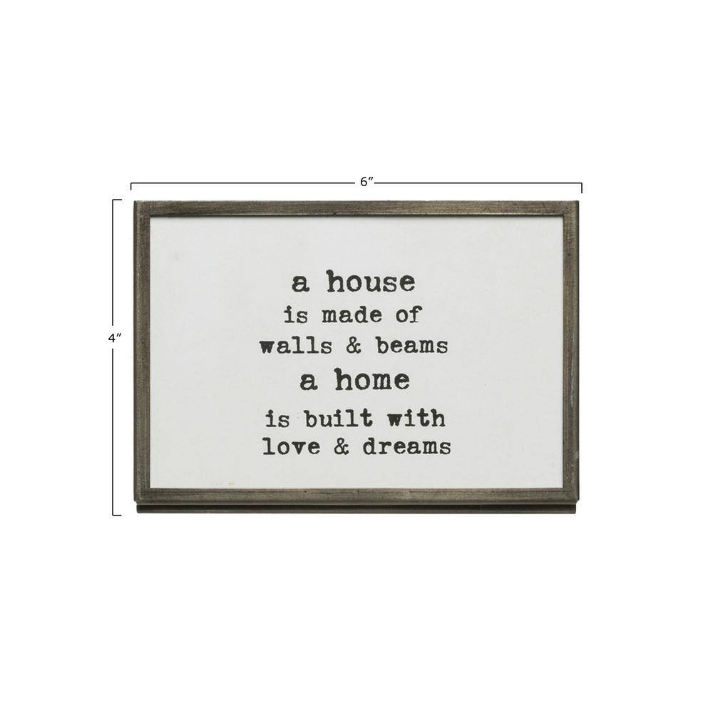 Inspirational Quotes White Metal and Glass Table Frames Set