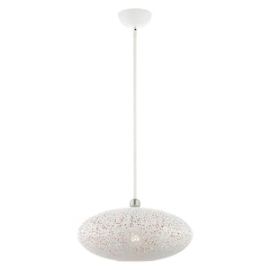 Charlton 1 Light White with Brushed Nickel Accents Pendant