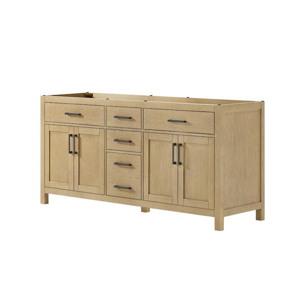 Beckett 71 in. Bath Vanity Cabinet without Top in Whitewashed Oak