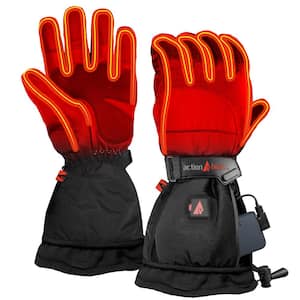 Women's Large Black 5V Battery Heated Snow Gloves