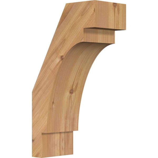 Ekena Millwork 5 1/2"W x 10"D x 18"H Merced Smooth Knee Brace, Western Red Cedar