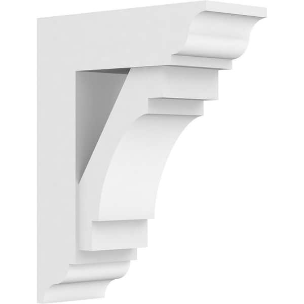 Ekena Millwork Standard Merced 5 in. W x 18 in. H x 14 in. D Signature Urethane Polyurethane Bracket With Traditional Ends
