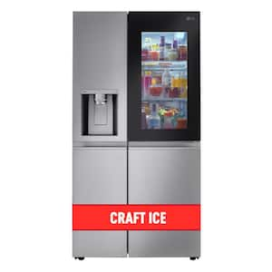 27 cu. ft. Side by Side Smart Refrigerator w/ InstaView and Craft Ice in PrintProof Stainless Steel