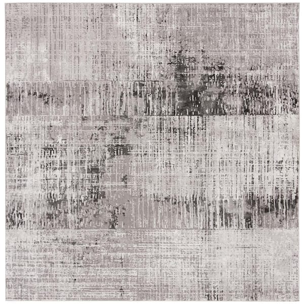SAFAVIEH Craft Gray/Dark Gray 4 ft. x 4 ft. Plaid Abstract Square Area Rug