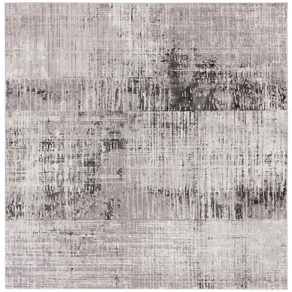 SAFAVIEH Craft Gray/Dark Gray 7 ft. x 7 ft. Square Abstract Plaid Area Rug