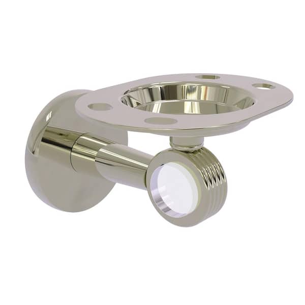 Allied Brass Clearview Tumbler and Toothbrush Holder with Groovy Accents in Polished Nickel