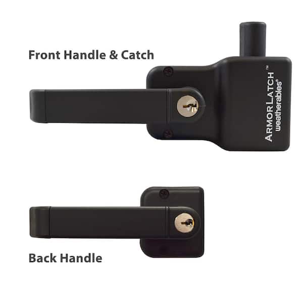 Armor Latch Black Nylon Polymer Key-Lockable Gate Latch