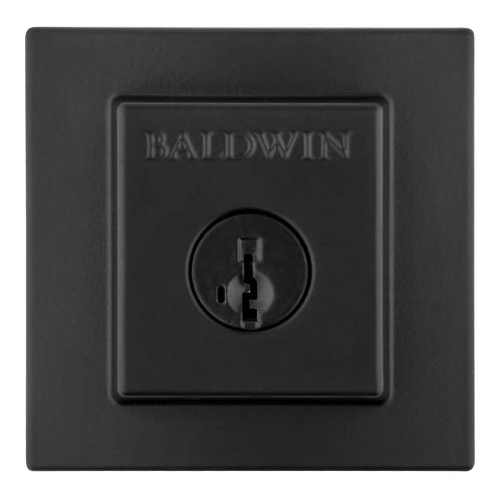 Matte Black Modern Square Single Cylinder Deadbolt