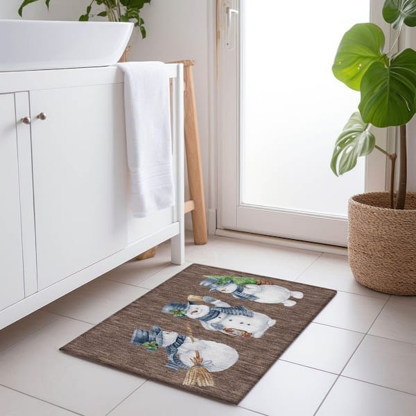 Chantille Machine Washable Indoor/Outdoor Abstract ACN1826 Brown 2 ft. x 3 ft. Accent Rug