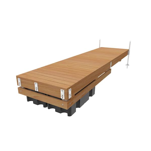 4 ft. x 16 ft. Semi-Floating Commercial Grade Dock Hardware Kit with 16-inch Foam Filled Floats