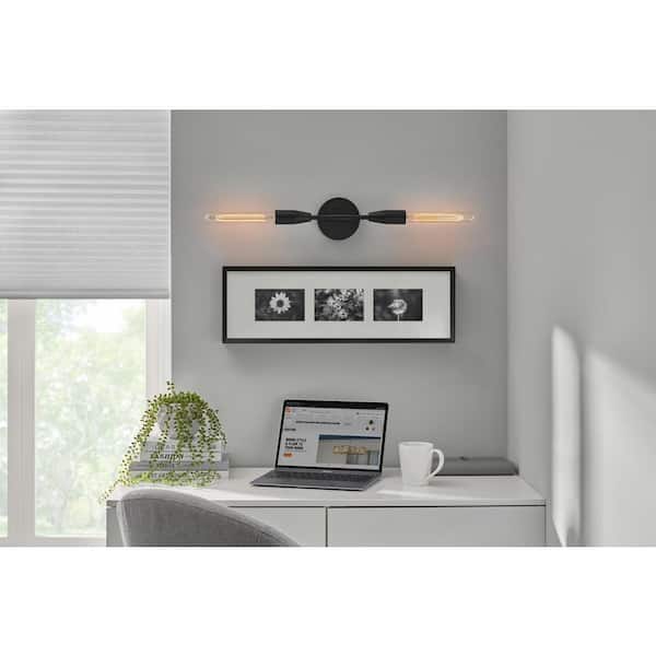 Home Decorators Collection Ansel 2LT Convertible Sconce matte black finished frame