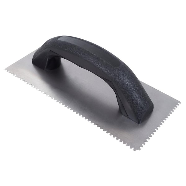 9 in. x 1/8 in. x 1/16 in. Flat Top V-Notched Economy Flooring Trowel