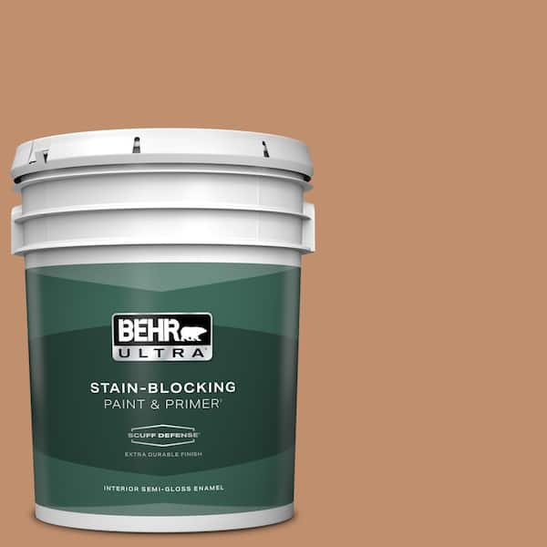 BEHR ULTRA 5 gal. #260F-5 Applesauce Cake Extra Durable Semi-Gloss Enamel Interior Paint & Primer