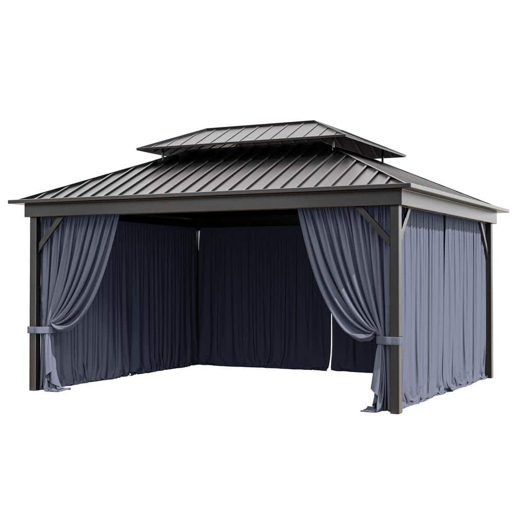 12 ft. x 14 ft. Universal Outdoor Privacy Curtains, Gazebo Replacement with Zipper Navy (4-Side Curtain Only) price history on PriceWatchPro