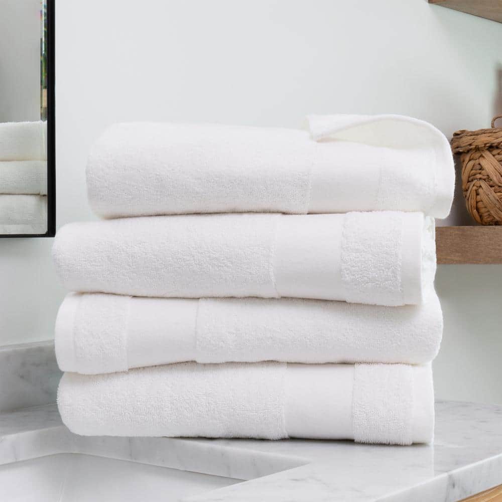 4-Piece White Ultra Soft Cotton Bath Towel Set