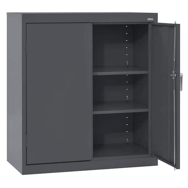 Classic Series Steel Counter Height Freestanding Cabinet in Charcoal (36 in. W x 36 in. H x 18 in. D)
