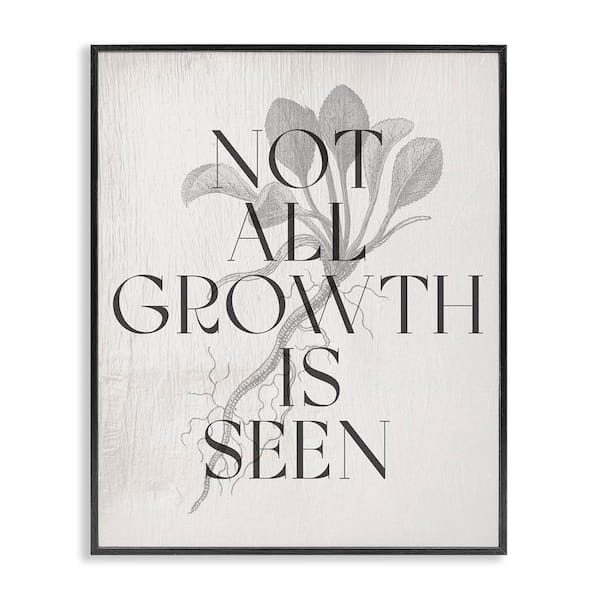 Stupell Industries Not All Growth Is Seen by Daphne Polselli Black Framed Nature Giclee Art Print 14 in. x 11 in.