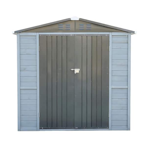 6 ft. W x 5 ft. D Outdoor Wood Storage Shed with Lockable Double Doors, Vent Windows and Waterproof Roof 24 sq. ft.