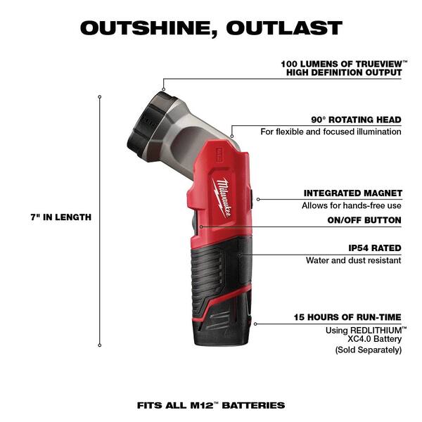 Milwaukee - M12 12V Lithium-Ion Cordless Combo Tool Kit (4-Tool) with Two 1.5 Ah Batteries, 1 Charger, 1 Tool Bag