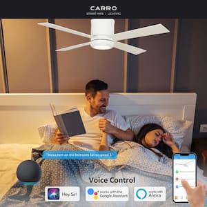 Arlo II 52 in. Integrated LED Indoor White Smart Ceiling Fan with Light Kit, Wall Control, Works with Alexa/Google Home