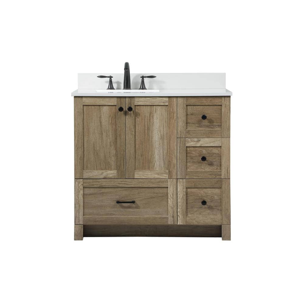Timeless Home 36 in. W x 19 in. D x 34 in. H Bath Vanity in Natural Oak wit