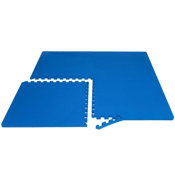 Thick Exercise Puzzle Mat Blue 24 in. x 24 in. x 0.75 in. EVA Foam  Interlocking Anti-Fatigue (6-pack) (24 sq. ft.)