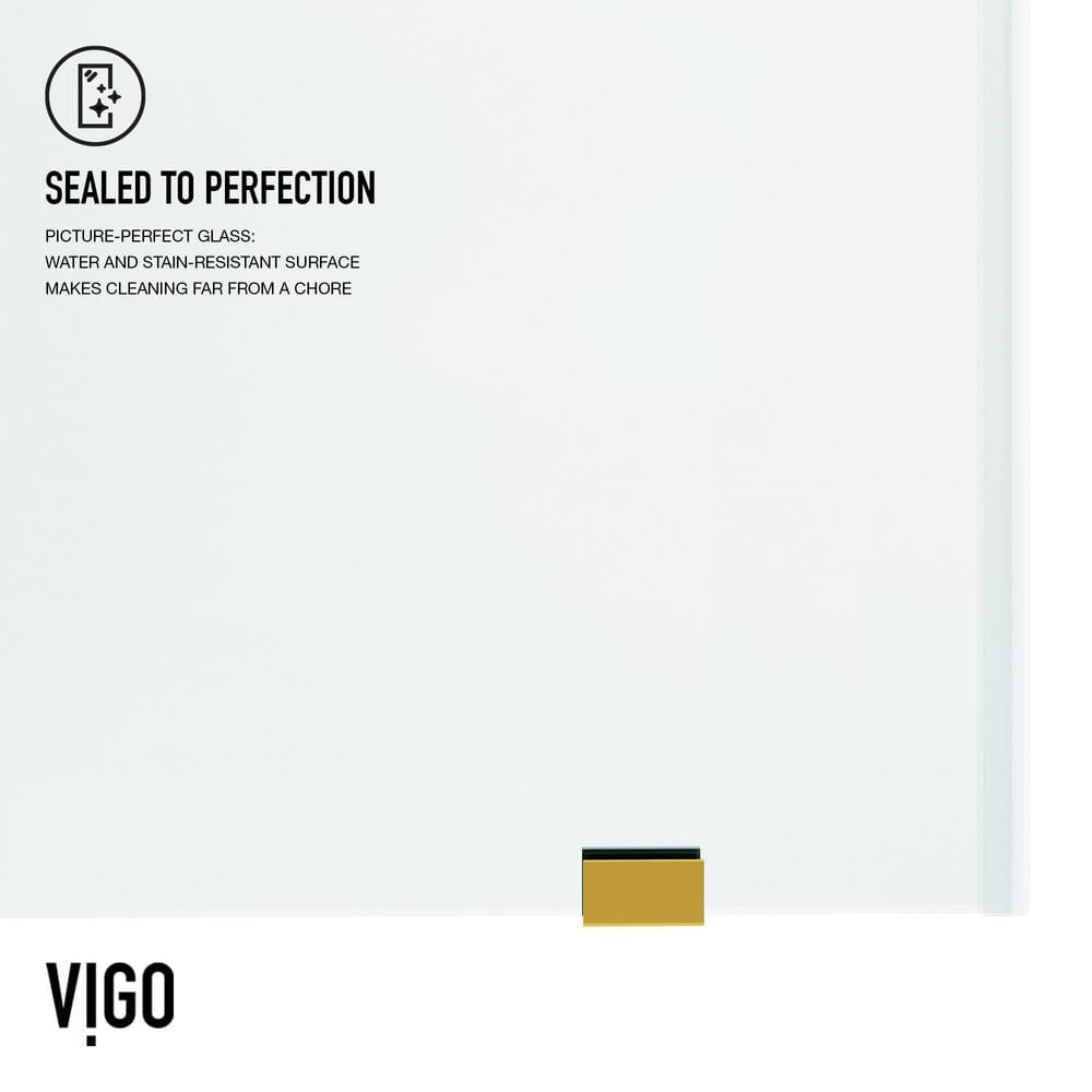 Elan 76" High x 60" Wide Frameless Sliding Shower Door in Matte Brushed Gold