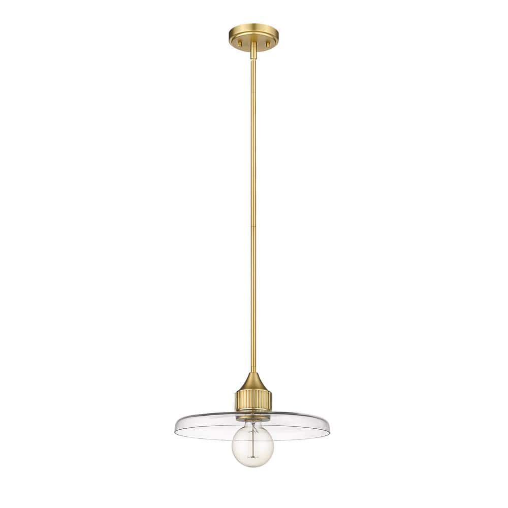 Olde Brass and Glass 14" Indoor/Outdoor Pendant Light