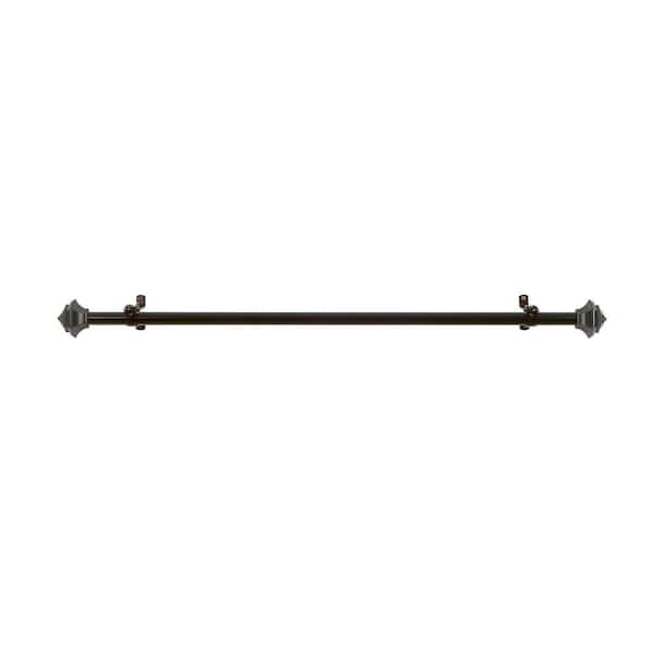 Buono II Jordan 28 in. - 48 in. Adjustable 3/4 in. Single Curtain Rod in Oiled Bronze Jordan Finials