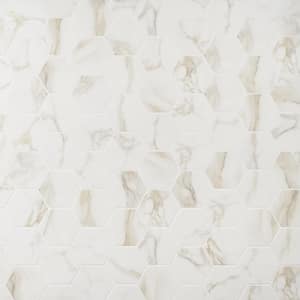 Santorini Calacatta White 5.9 in. x 6.69 in. Matte Porcelain Floor and Wall Tile (6.13 sq. ft./Case)