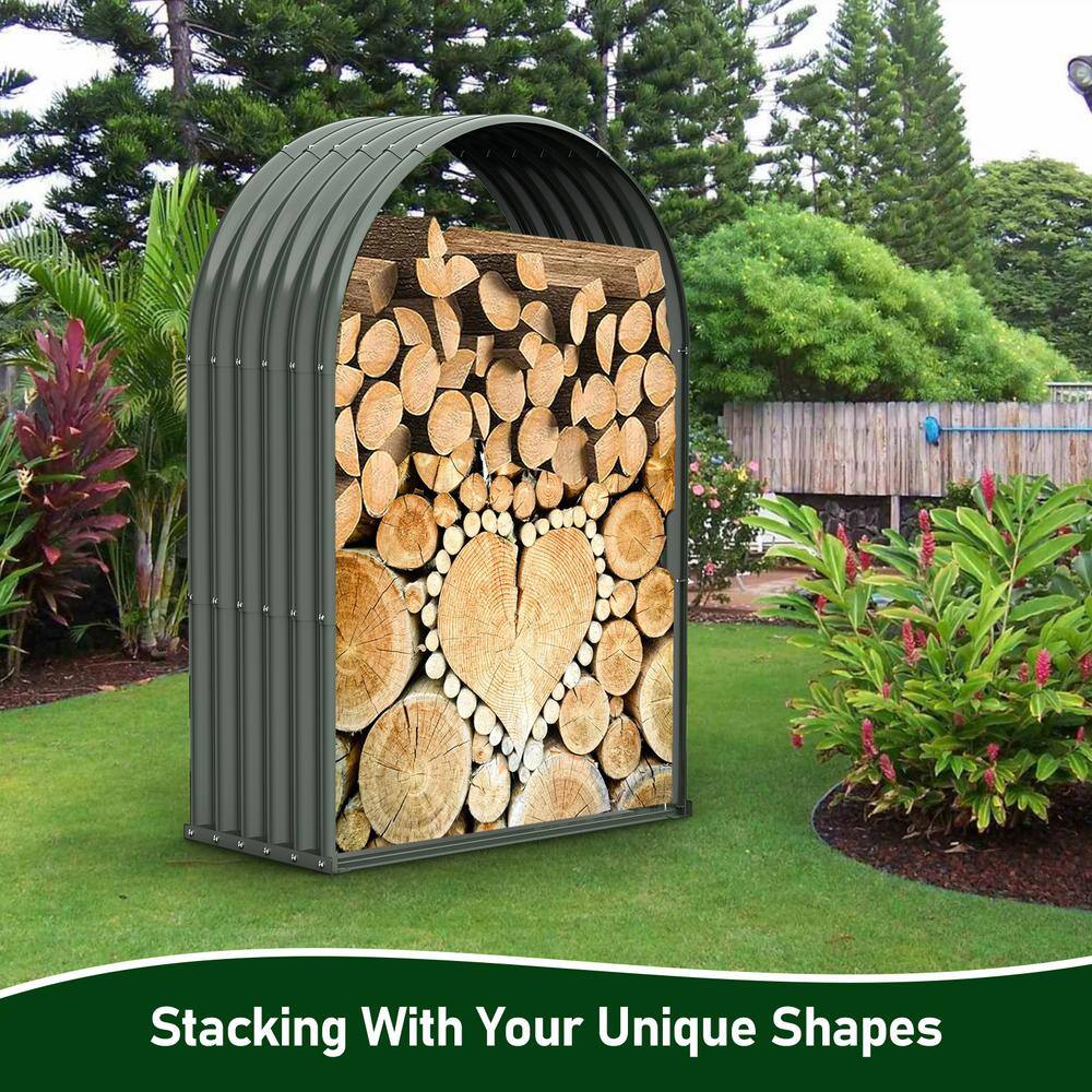 Heavy Duty Galvanized Steel Oval Firewood Storage Rack