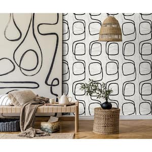 Ebony Forcella Abstract Unpasted Paper Nonwoven Wallpaper Roll 57.5 sq. ft.