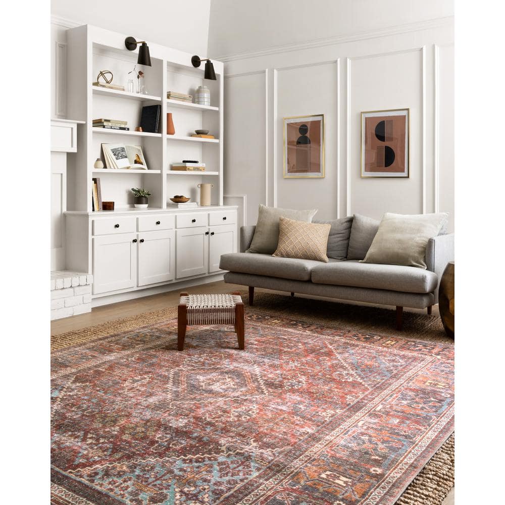 Loren Red and Midnight Bohemian Wool Runner Rug