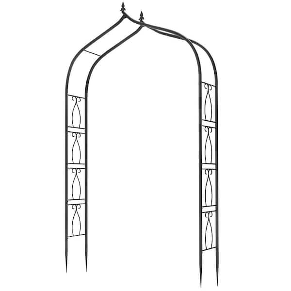 PALEO HOME LLC PALEO 100.5 in. x 45.6 in. Garden Arch Trellis, Outdoor Steel Arbor for Climbing Plants Arbor
