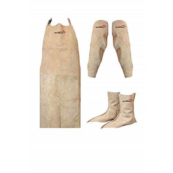 BISON LIFE 36 inches 5 Piece Full Body Protection Welders Leather Protection Kit : Adjustable Straps, Grade A Split Leather